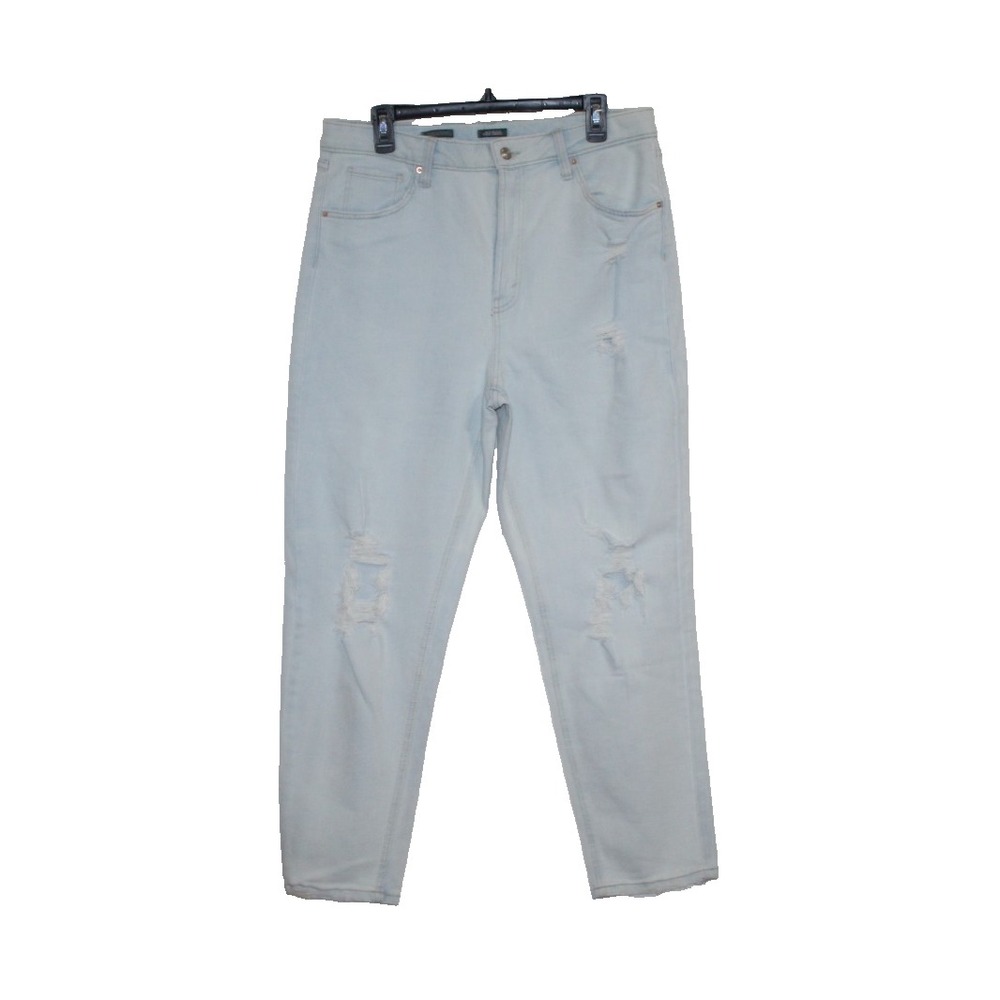 Wild Fable Mom Jeans Womens 14 35x27 High Rise Distressed Light Wash Denim